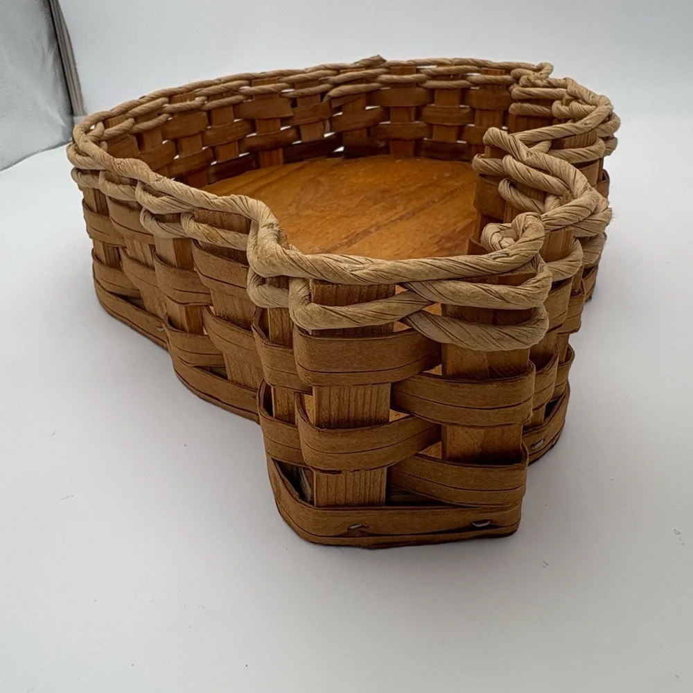 Vintage Arkansas Razorback Wood and Woven Basket - Go Hogs!
